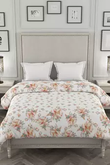 ROSARA HOME Floral Printed Cotton Double Dohar(Orange)