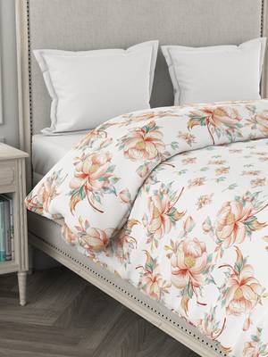 ROSARA HOME Floral Printed Cotton Double Dohar(Orange) 3