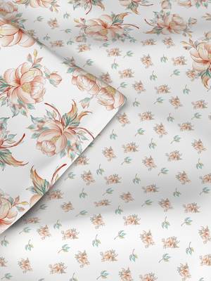 ROSARA HOME Floral Printed Cotton Double Dohar(Orange) 4