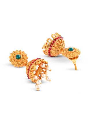 Gold Plated Designer necklaces with earings 5
