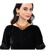 Gold Plated Designer necklaces with earings
