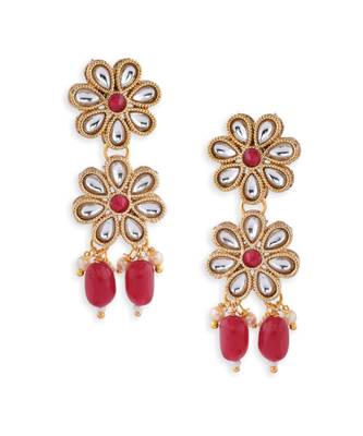 Red Stone Kundan Choker Necklace Set 3