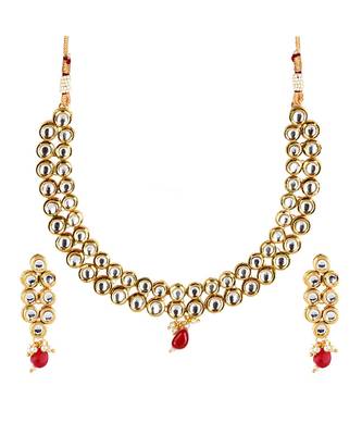 Gold Plated Kundan Necklace Set 3