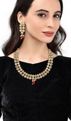 Gold Plated Kundan Necklace Set 1