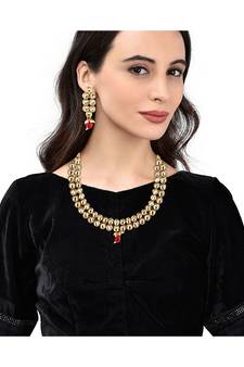 Gold Plated Kundan Necklace Set