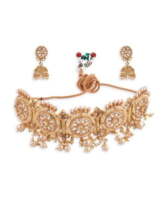 Gold Plated Designer Choker Necklace Set 3