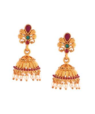 Gold Plated Designer necklaces and mangtikaa with earings 3