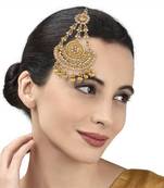 Antique Gold Jhoomar Passa With Dangling Pearls For Women