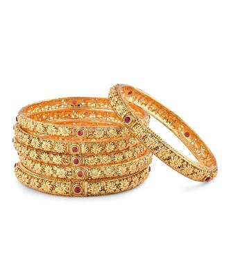 Gold Plated Desginer Bangles Set Of 6 For Womens 1