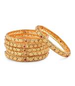 Gold Plated Desginer Bangles Set Of 6 For Womens