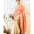 gold pre pleated Wrap with Floral banarasi Drape with gota border and Blouse piece