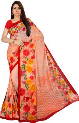 Chitrakshi Light Weight Floral Digital Printed Saree With Blouse Piece 1