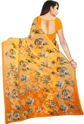 Chitrakshi Light Weight Floral Digital Printed Saree With Blouse Piece 2