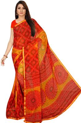 Chitrakshi Light Weight Bandhani Digital Printed Saree With Blouse Piece 1