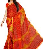 Chitrakshi Light Weight Bandhani Digital Printed Saree With Blouse Piece