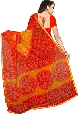 Chitrakshi Light Weight Bandhani Digital Printed Saree With Blouse Piece 2