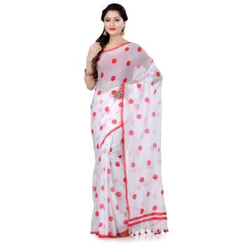 Pink Printed Cotton Saree Without Blouse 1