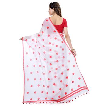Pink Printed Cotton Saree Without Blouse 2