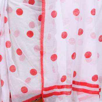 Pink Printed Cotton Saree Without Blouse 4