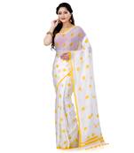 Yellow Printed Cotton Saree Without Blouse