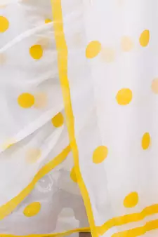 Yellow Printed Cotton Saree Without Blouse