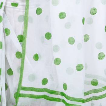 Green Printed Cotton Saree Without Blouse 4