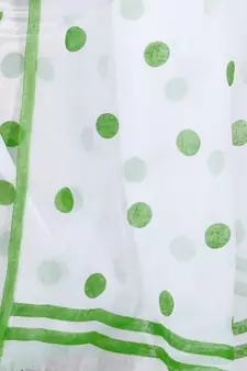 Green Printed Cotton Saree Without Blouse