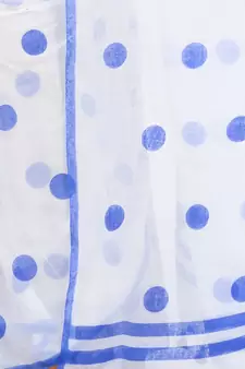 Blue Printed Cotton Saree Without Blouse