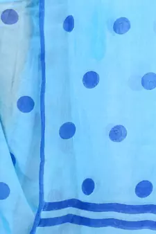 Blue Printed Cotton Saree Without Blouse