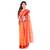 Orange hand woven cotton saree 