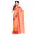 Orange hand woven cotton saree 