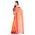 Orange hand woven cotton saree 