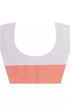 Orange hand woven cotton saree with blouse
