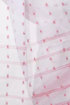 White Woven Cotton Saree Without Blouse
