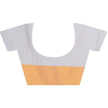 Yellow hand woven cotton saree with blouse 4