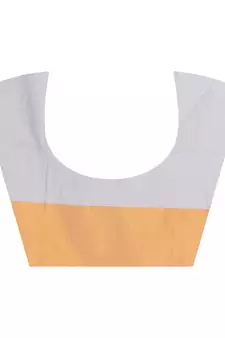 Yellow hand woven cotton saree with blouse