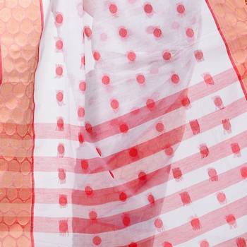 White Hand Woven Cotton Saree Without Blouse 4