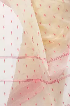 Cream Hand Woven Cotton Saree Without Blouse