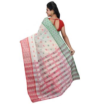 Cream Hand Woven Cotton Saree Without Blouse 2