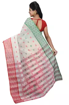 Cream Hand Woven Cotton Saree Without Blouse