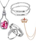 Red crystal jewellery-combo