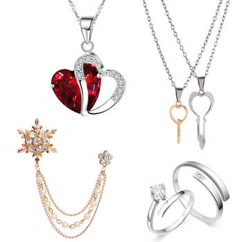 Red crystal jewellery-combo 1