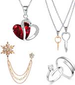 Red crystal jewellery-combo