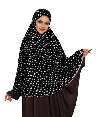 JSDC Namazi Wear Printed Stitched Spun Lycra Chaderi Hijab Without Sleeves 1