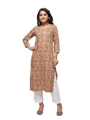 Multicolor printed cotton cotton-kurtis 1