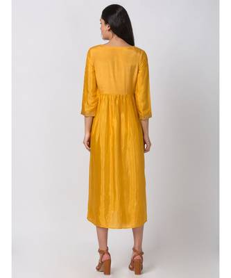 Ethnicity Polyester Straight Men Lime Kurta 2
