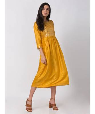 Ethnicity Polyester Straight Men Lime Kurta 4