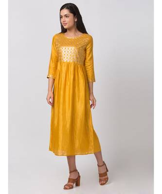 Ethnicity Polyester Straight Men Lime Kurta 6