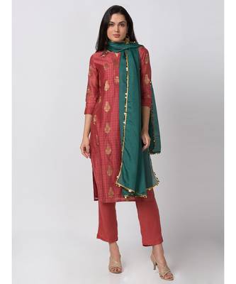 Ethnicity Polystaple Slub Straight woMen Mustard Kurta 3
