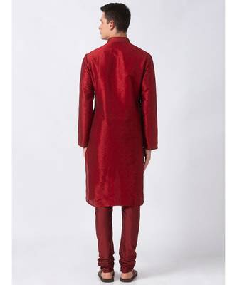 Ethnicity Polyester Blend Straight Men Maroon Kp Set 6